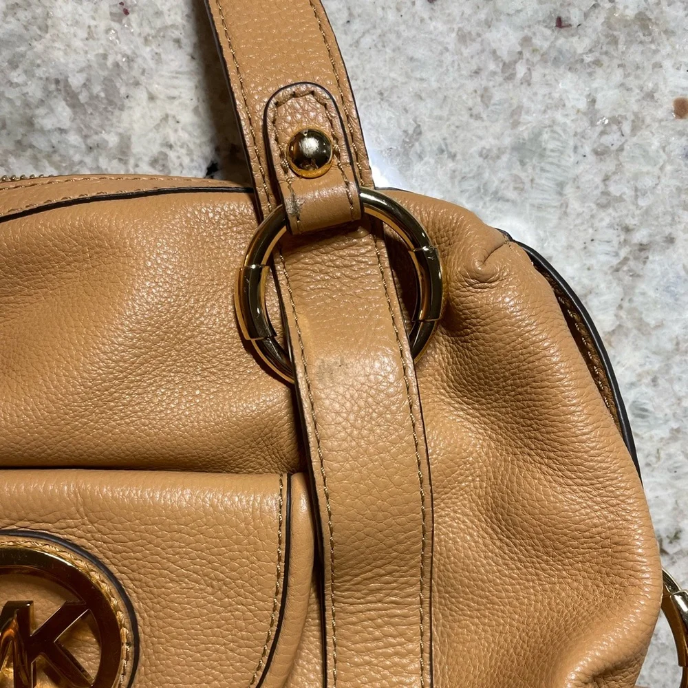 MICHAEL KORS Leather Fulton Caramel Satchel